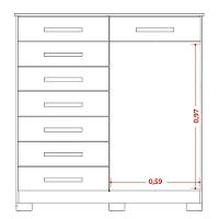 Cômoda Sapateira Alta Julieta 8 Gavetas 2 Portas Cinamomo Off White - 8