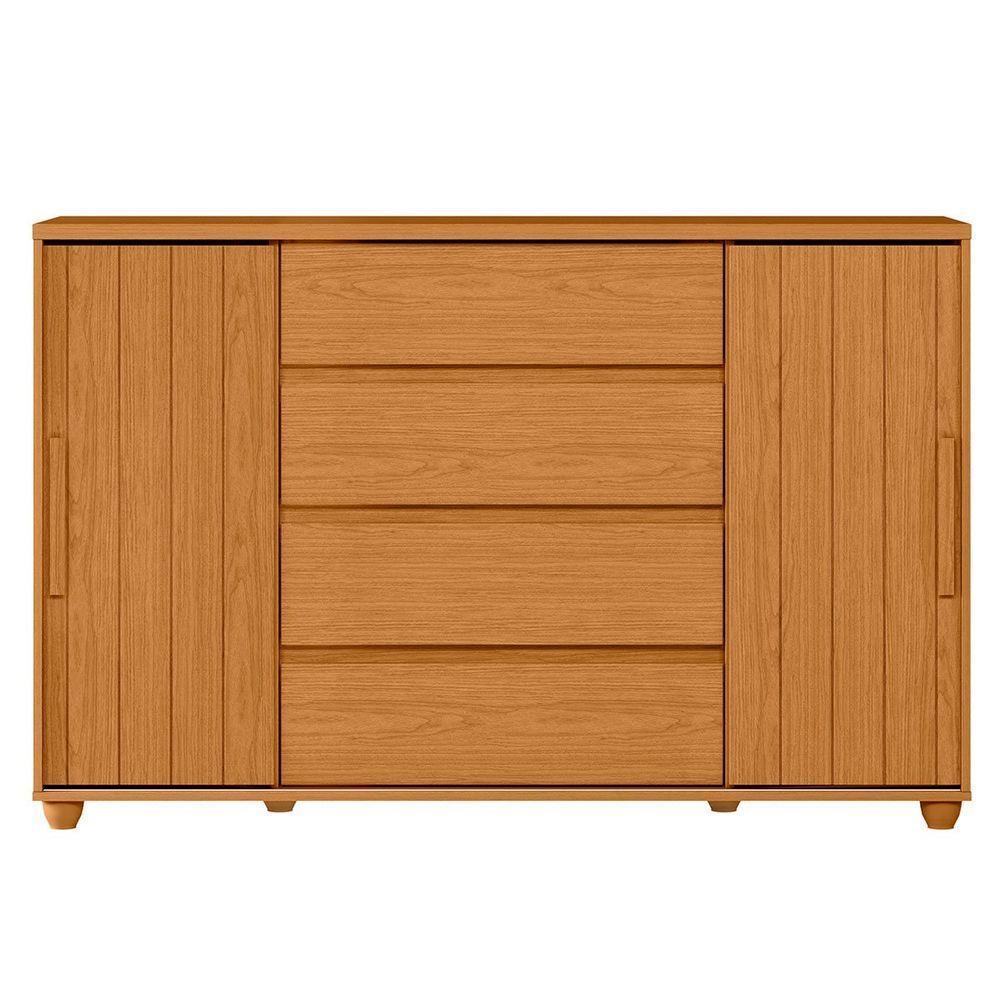 Cômoda Sapateira Grande 4 Gavetas 2 Portas Flex Evidência Cinamomo Off White - 6