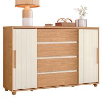 Cômoda Sapateira Grande 4 Gavetas 2 Portas Flex Evidência Freijó Off White Titanium - 3