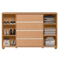 Cômoda Sapateira Grande 4 Gavetas 2 Portas Flex Evidência Freijó Off White Titanium - 5