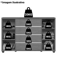 Cômoda Sapateira Grande 4 Gavetas 2 Portas Flex Evidência Freijó Off White Titanium - 8