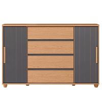 Cômoda Sapateira Grande 4 Gavetas 2 Portas Flex Evidência Freijó Off White Titanium - 10