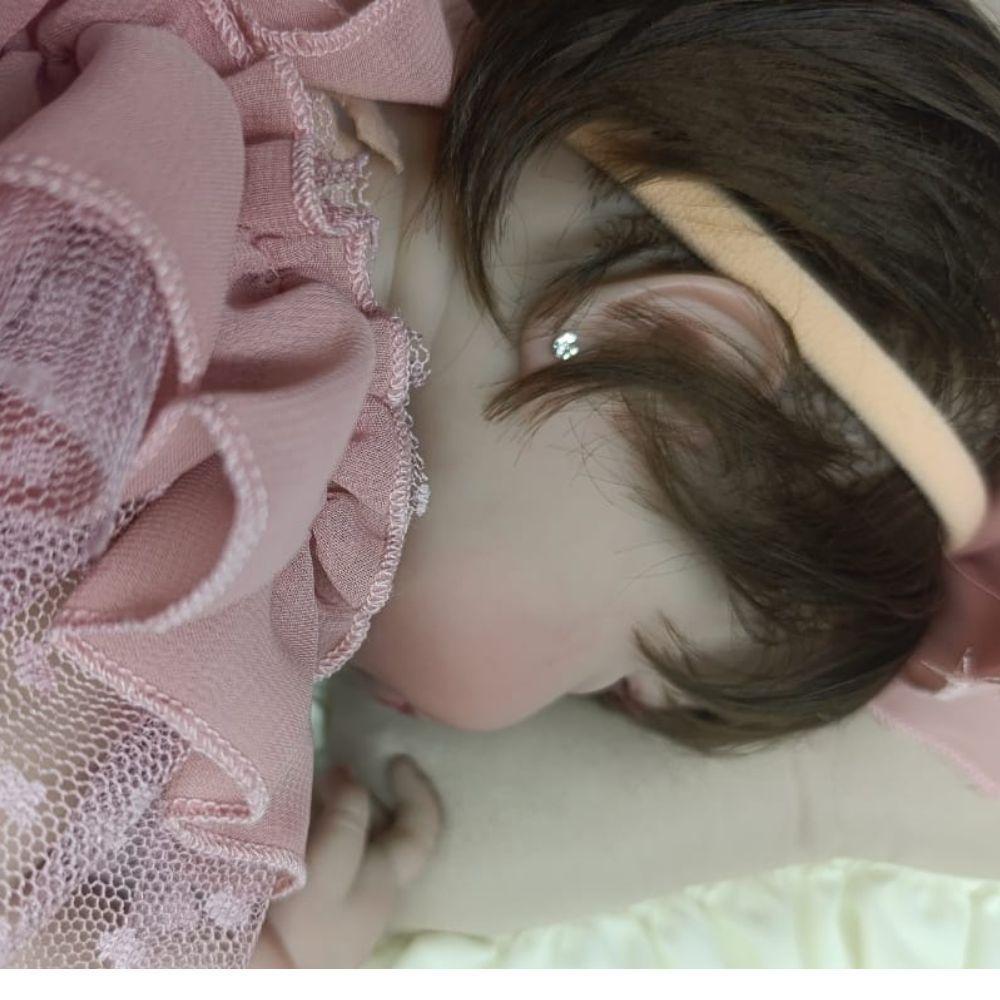 Bebê Reborn Menina Olhos Abertos Artesanal Corpo De Pano Macio Antialérgico - 5