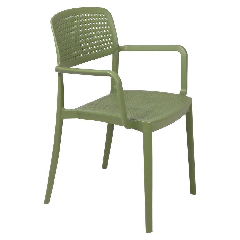 Cadeira Tramontina Serena Em Polipropileno Verde Oliva Com Braços Tramontina - 1