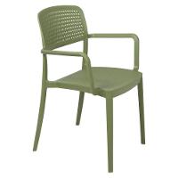 Cadeira Tramontina Serena Em Polipropileno Verde Oliva Com Braços Tramontina - 1