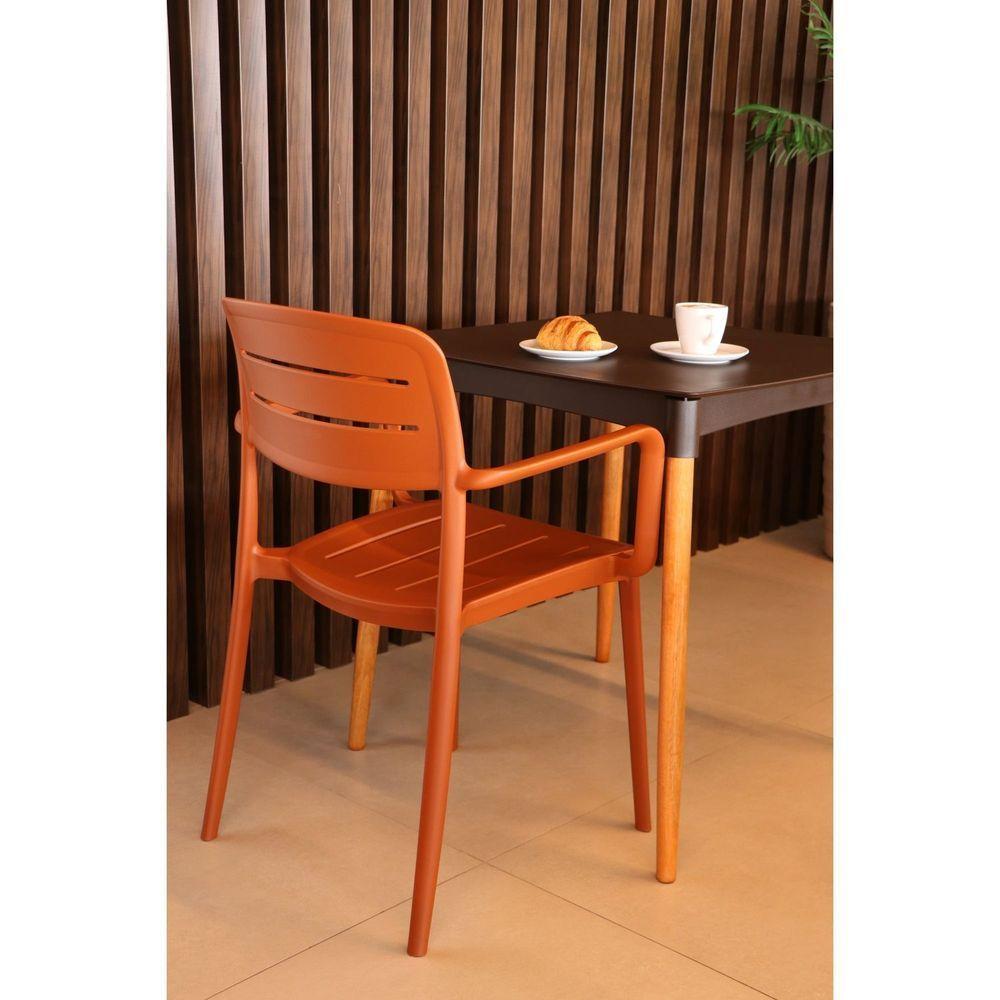 Cadeira Tramontina Amélia Em Polipropileno Terracota Com Braços Tramontina - 2