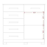 Cômoda Sapateira Mandarim 6 Gavetas 2 Portas Mdp Cinamomo Off White