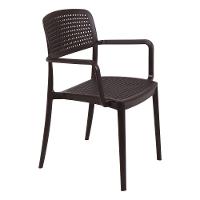 Cadeira Tramontina Serena Em Polipropileno Marrom Com Braços Tramontina - 1