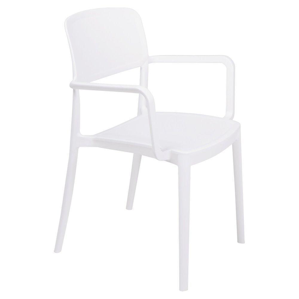 Cadeira Tramontina Marta Em Polipropileno Branca Com Braços Tramontina - 1