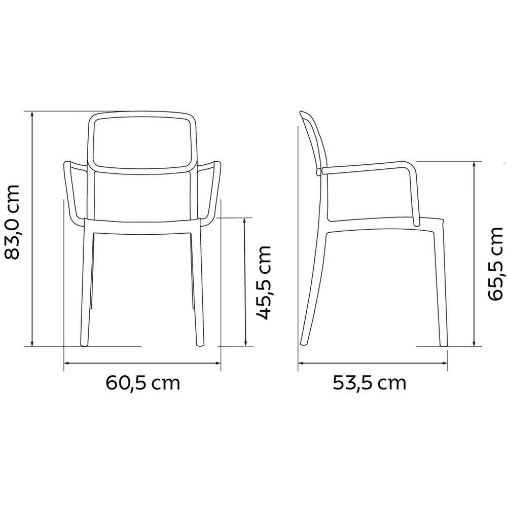 Cadeira Tramontina Marta Em Polipropileno Areia Com Braços Tramontina - 2
