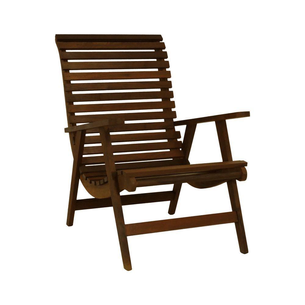 Poltrona Summer Madeira Imbuia Maciça Assento E Encosto Ripado Stain Imbuia - 1