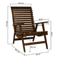 Poltrona Summer Madeira Imbuia Maciça Assento E Encosto Ripado Stain Imbuia - 2
