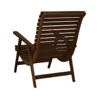 Poltrona Summer Madeira Imbuia Maciça Assento E Encosto Ripado Stain Imbuia - 3