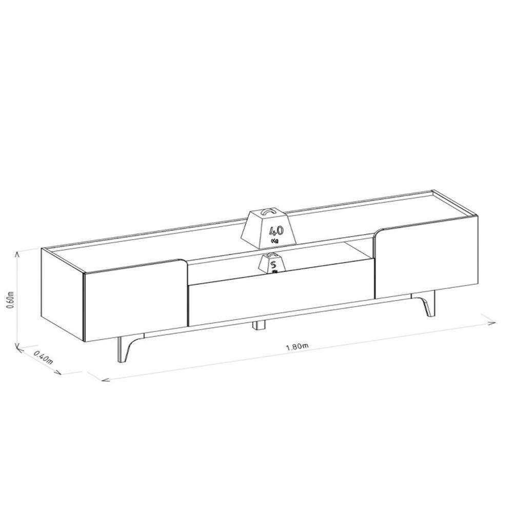 Rack Para Tv Até 75 Polegadas 3 Portas Com Nicho Odette Tauari Off White - 8