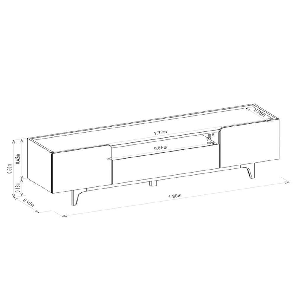 Rack Para Tv Até 75 Polegadas 3 Portas Com Nicho Odette Tauari Off White - 9