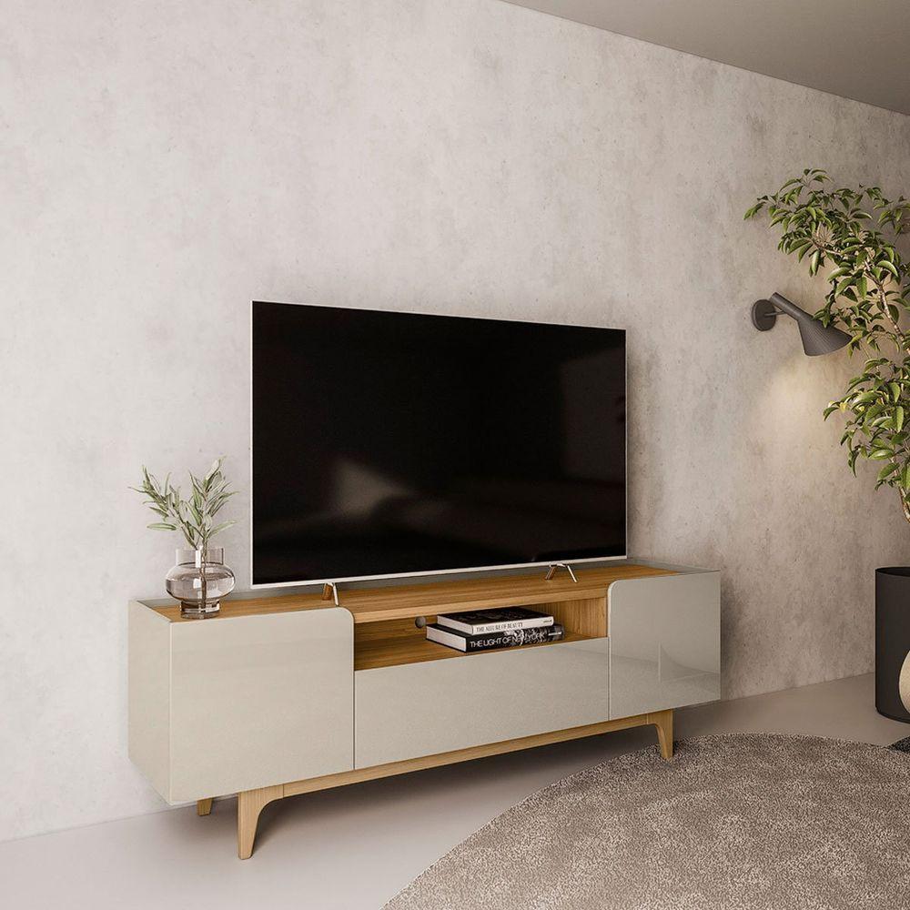 Rack Para Tv Até 75 Polegadas 3 Portas Com Nicho Odette Tauari Off White - 10