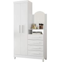 Guarda-roupa Solteiro Com Cômoda Capri 2 Portas Branco - 1