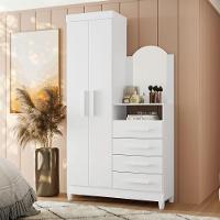 Guarda-roupa Solteiro Com Cômoda Capri 2 Portas Branco - 2