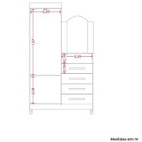 Guarda-roupa Solteiro Com Cômoda Capri 2 Portas Branco - 5