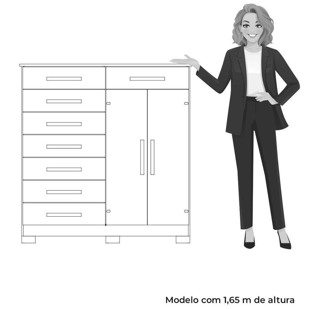 Cômoda Sapateira Alta Julieta 8 Gavetas 2 Portas Cinamomo - 3