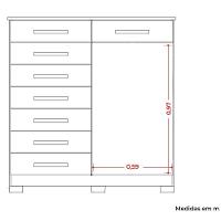 Cômoda Sapateira Alta Julieta 8 Gavetas 2 Portas Cinamomo - 2