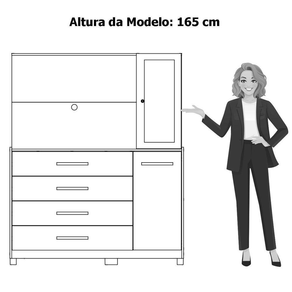 Cômoda Com Painel Para Tv 43 4 Gavetas 2 Portas Ilha Bela Cinamomo Off White - 1