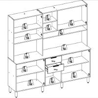 Kit Cozinha Compacta 10 Portas 2 Gavetas Ruby Amêndola Grafito - 10