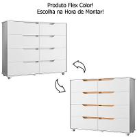 Cômoda Grande 8 Gavetas Doble Flex Branco Freijó - 2