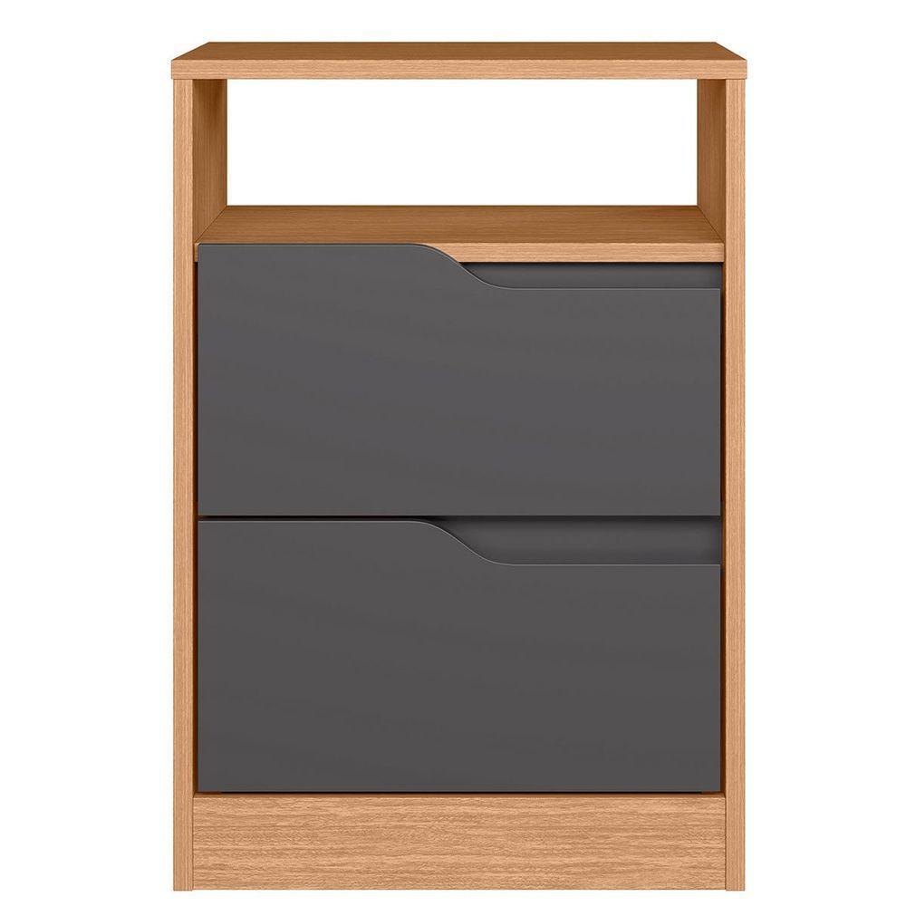 Mesa de Cabeceira 2 Gavetas Sara Flex Freijó Titanium - 8