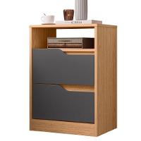 Mesa de Cabeceira 2 Gavetas Sara Flex Freijó Titanium - 1