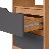 Mesa de Cabeceira 2 Gavetas Sara Flex Freijó Titanium - 2