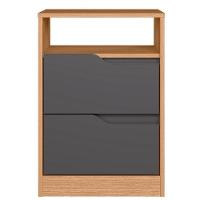 Mesa de Cabeceira 2 Gavetas Sara Flex Freijó Titanium - 8