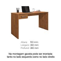 Mesa Para Computador Com 1 Gaveta Gávea Freijó - 3