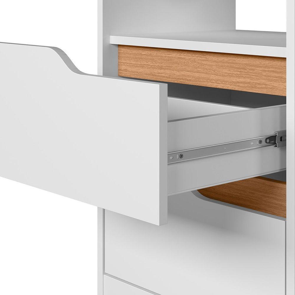 Mesa de Cabeceira 2 Gavetas Sara Flex Branco Freijó - 2