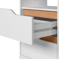 Mesa de Cabeceira 2 Gavetas Sara Flex Branco Freijó - 2