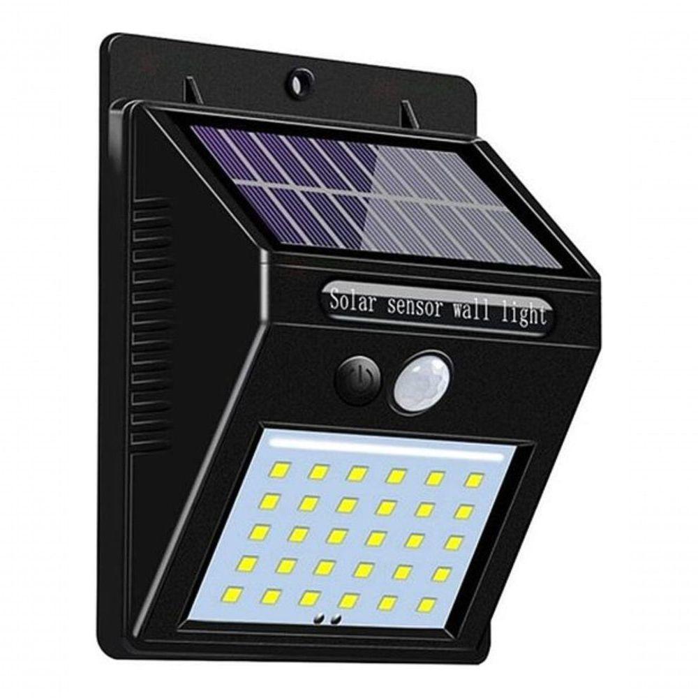 Luminária Solar Arandela 30 Leds Parede Com Sensor Presença - 1