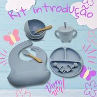 Kit Introdução Alimentar Bebe 8 Peças Silicone Iniciação Para Alimentos Cinza - 2