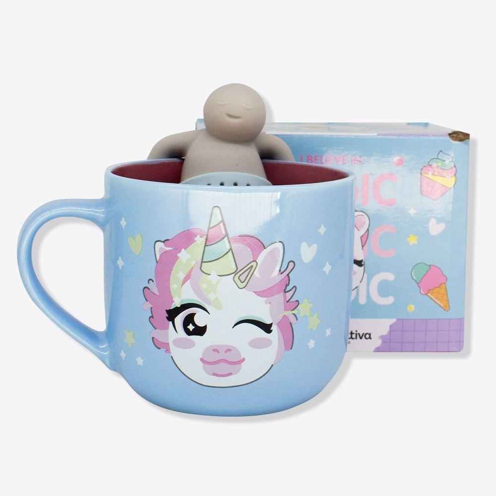 Caneca Com Infusor Unicórnio Zonacriativa - 1