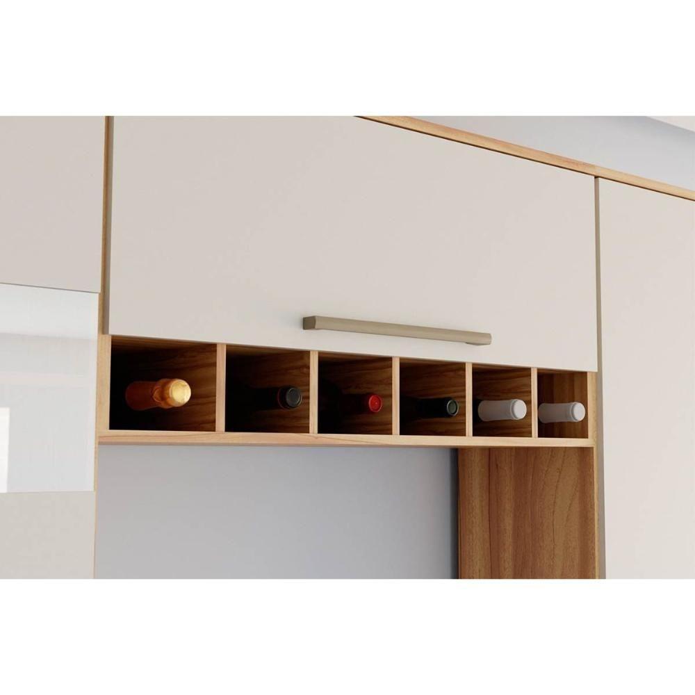 Cozinha Modulada Completa Nápoli Prime 5 Peças 2 Aéreos + 1 Balcão+ 2 Paneleiros C5p04 Amendoa Grafite Ronipa - 5