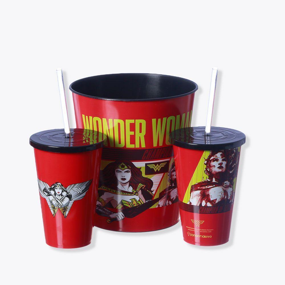 Kit Pipoca Mulher-maravilha Dc Comics - 3