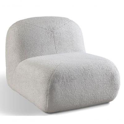Poltrona Orgânica Kumura Estofada Tecido Bucle Cinza Hug Decora