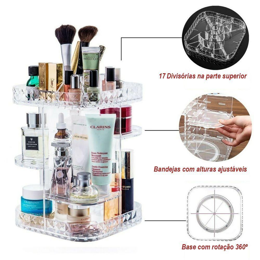 Organizador Porta Maquiagem Cosméticos Grande Em Acrílico Gt914 - 8
