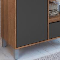 Gabinete Suspenso 80 Cm Cuba Branca Bl2001 Mell Grafite Faem Mell Grafite - 6