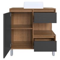 Gabinete Suspenso 80 Cm Cuba Branca Bl2001 Mell Grafite Faem Mell Grafite - 7