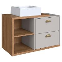 Gabinete Suspenso 80 Cm Com Cuba Branca Bl8240 Mell Arenas Faem Mell Arenas - 1