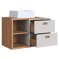 Gabinete Suspenso 80 Cm Com Cuba Branca Bl8240 Mell Arenas Faem Mell Arenas - 5