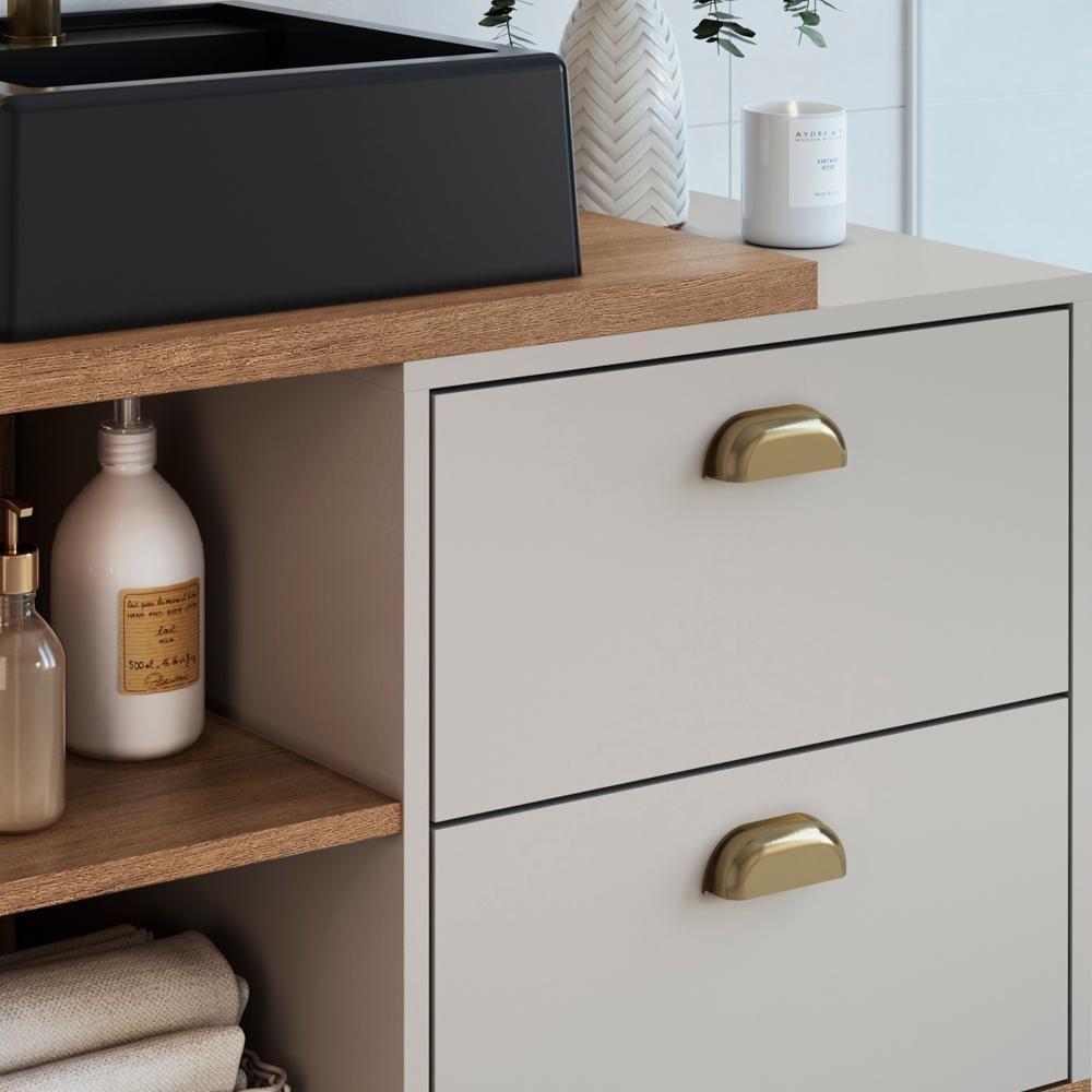 Gabinete Suspenso 80 Cm Com Cuba Preta Bl8240 Mell Arenas Faem Mell Arenas - 7