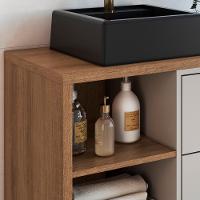 Gabinete Suspenso 80 Cm Com Cuba Preta Bl8240 Mell Arenas Faem Mell Arenas - 5