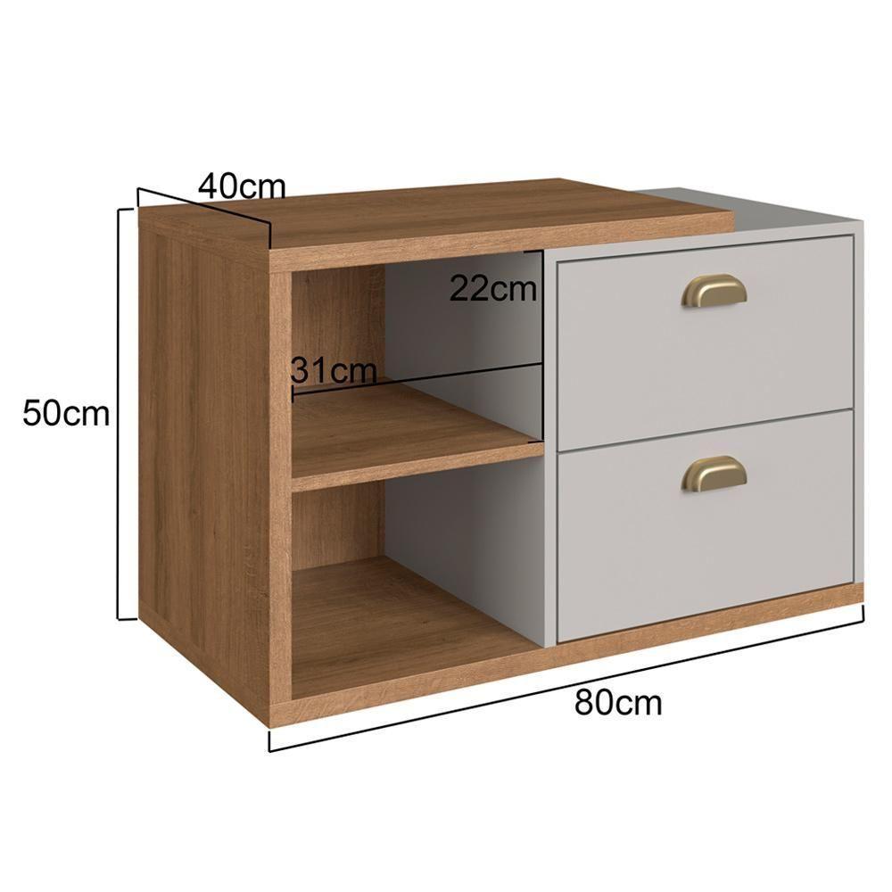 Gabinete Suspenso 80 Cm Com Tampo E 2 Gavetas Bl8240 Mell Arenas Faem Mell Arenas - 4