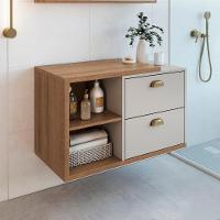 Gabinete Suspenso 80 Cm Com Tampo E 2 Gavetas Bl8240 Mell Arenas Faem Mell Arenas - 8